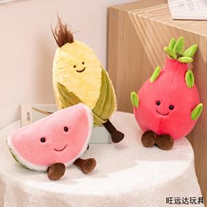 创意卡通水果毛绒玩具火龙果公仔玉米玩偶